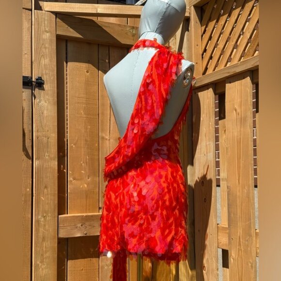 🆕 MISHA COLLECTION 🧿 NWOT Red Sapphire Sequins Mini Dress, Sz XS - Sz 0 / 2 - Picture 7 of 15
